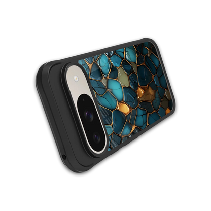 Blue Mirage stylish phone case for google pixel 9 | glossy glass and slim fit