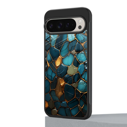 Blue Mirage google pixel 9 pro xl mobile cover | shockproof glass phone case