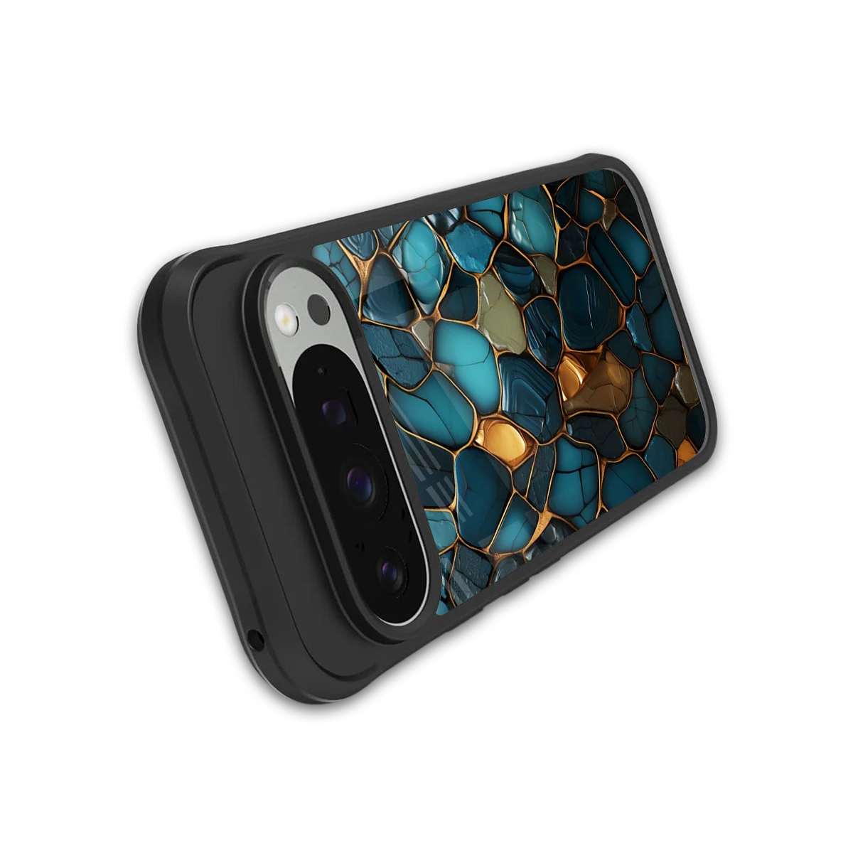 Blue Mirage stylish phone case for google pixel 9 pro xl | glossy glass and slim fit
