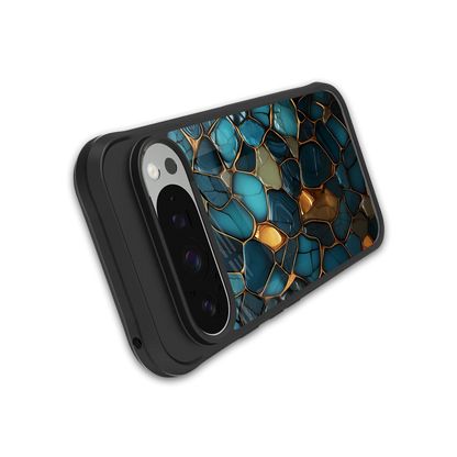 Blue Mirage stylish phone case for google pixel 9 pro xl | glossy glass and slim fit