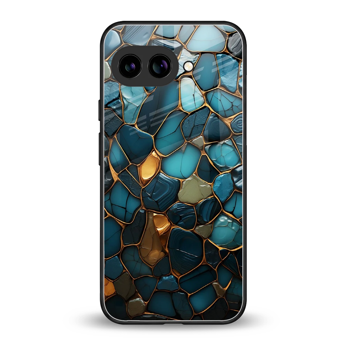 Blue Mirage back phone cover | glass case for google pixel 10a