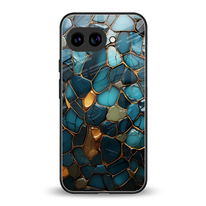Blue Mirage back phone cover | glass case for google pixel 10a