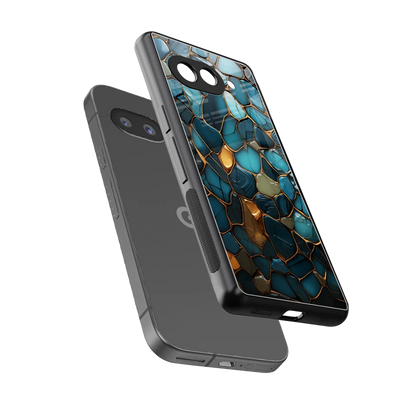 Blue Mirage sleek google pixel 10a cover with tempered glass back and TPU edges