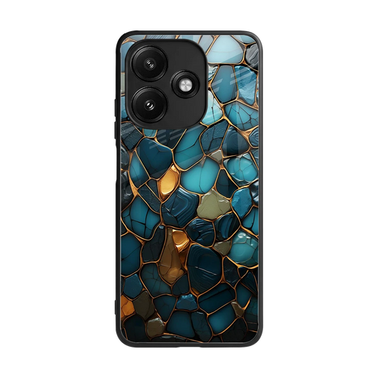 Blue Mirage back phone cover | glass case for redmi 12 5g