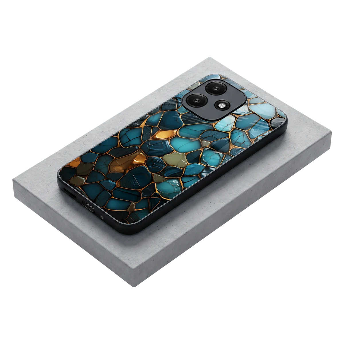 Blue Mirage stylish phone case for redmi 12 5g | glossy glass and slim fit