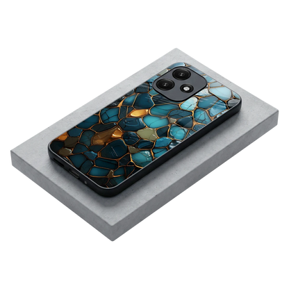 Blue Mirage stylish phone case for redmi 12 5g | glossy glass and slim fit