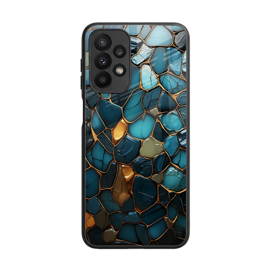 Blue Mirage back phone cover | glass case for samsung galaxy a23