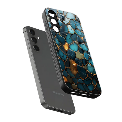 Blue Mirage sleek samsung galaxy m35 5g cover with tempered glass back and TPU edges