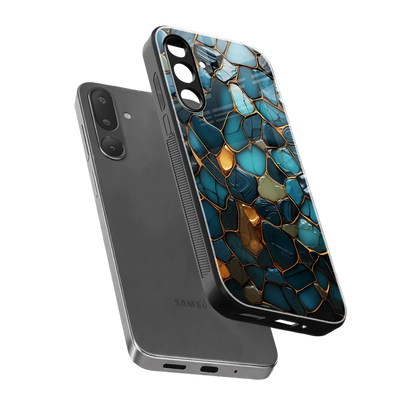 Blue Mirage sleek samsung galaxy m56 5g cover with tempered glass back and TPU edges