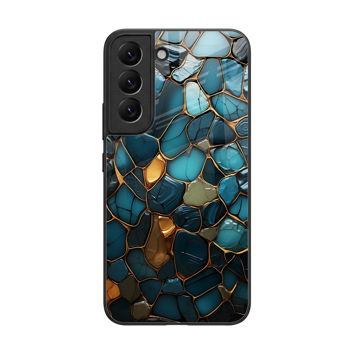 Blue Mirage back phone cover | glass case for samsung galaxy s22