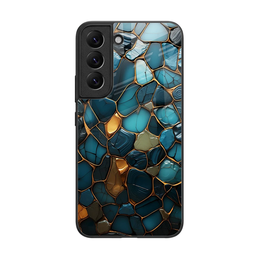 Blue Mirage back phone cover | glass case for samsung galaxy s22