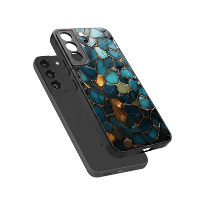 Blue Mirage sleek samsung galaxy s22 cover with tempered glass back and TPU edges