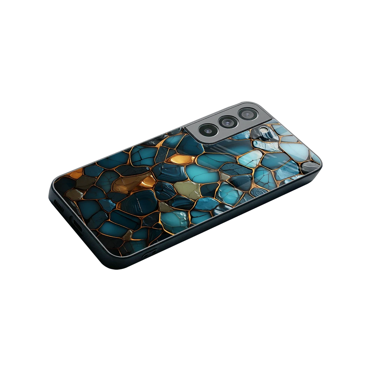 Blue Mirage stylish phone case for samsung galaxy s22 | glossy glass and slim fit