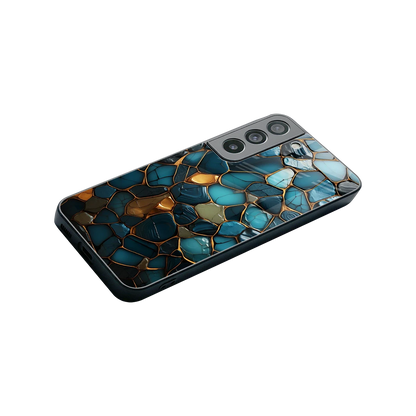 Blue Mirage stylish phone case for samsung galaxy s22 | glossy glass and slim fit