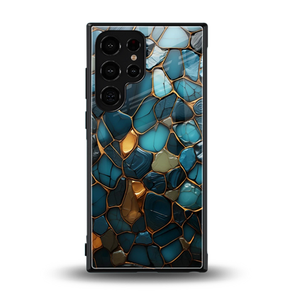 Blue Mirage back phone cover | glass case for samsung galaxy s24 ultra