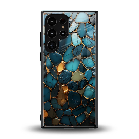 Blue Mirage back phone cover | glass case for samsung galaxy s24 ultra