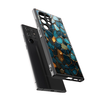 Blue Mirage sleek samsung galaxy s23 ultra cover with tempered glass back and TPU edges