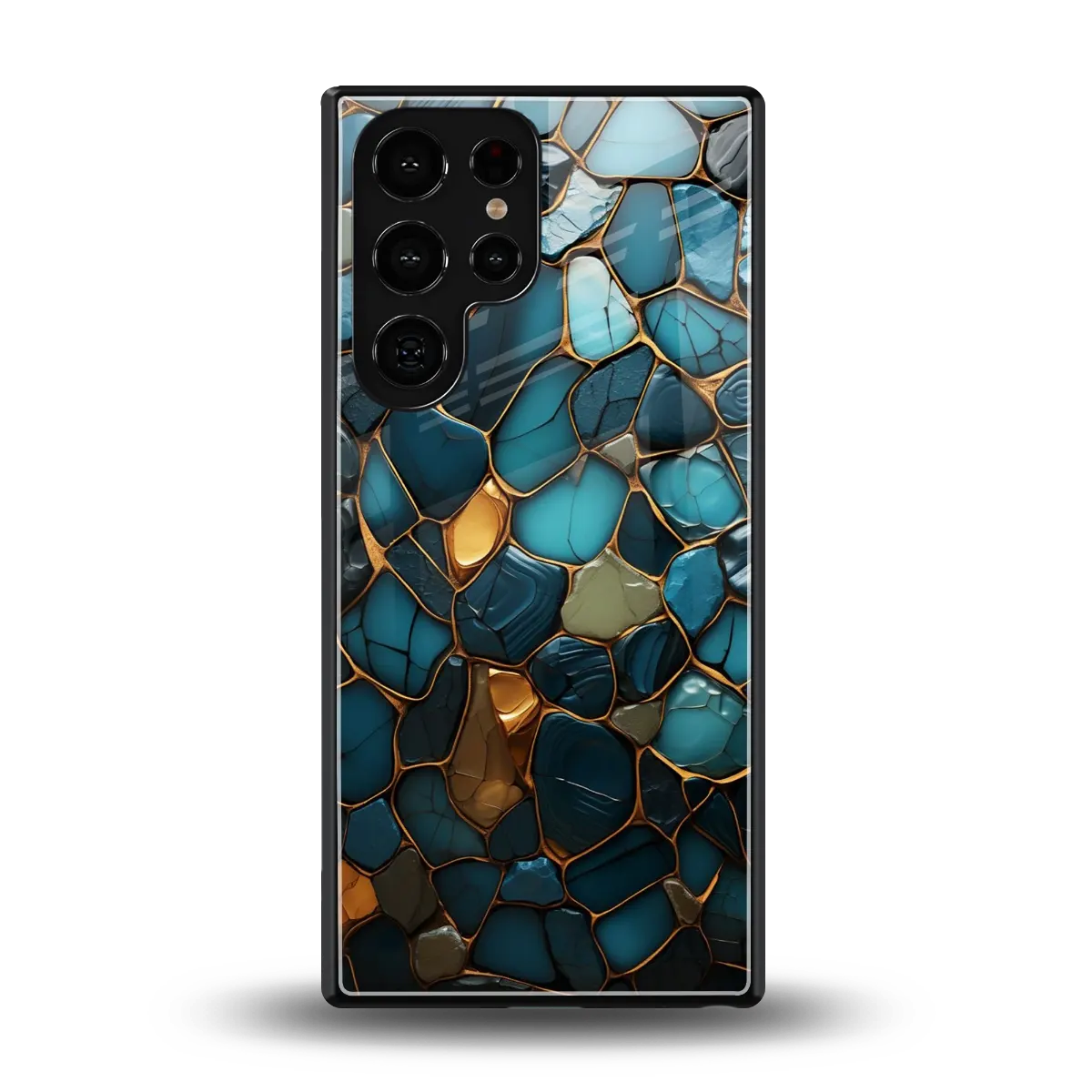 Blue Mirage back phone cover | glass case for samsung galaxy s25 ultra