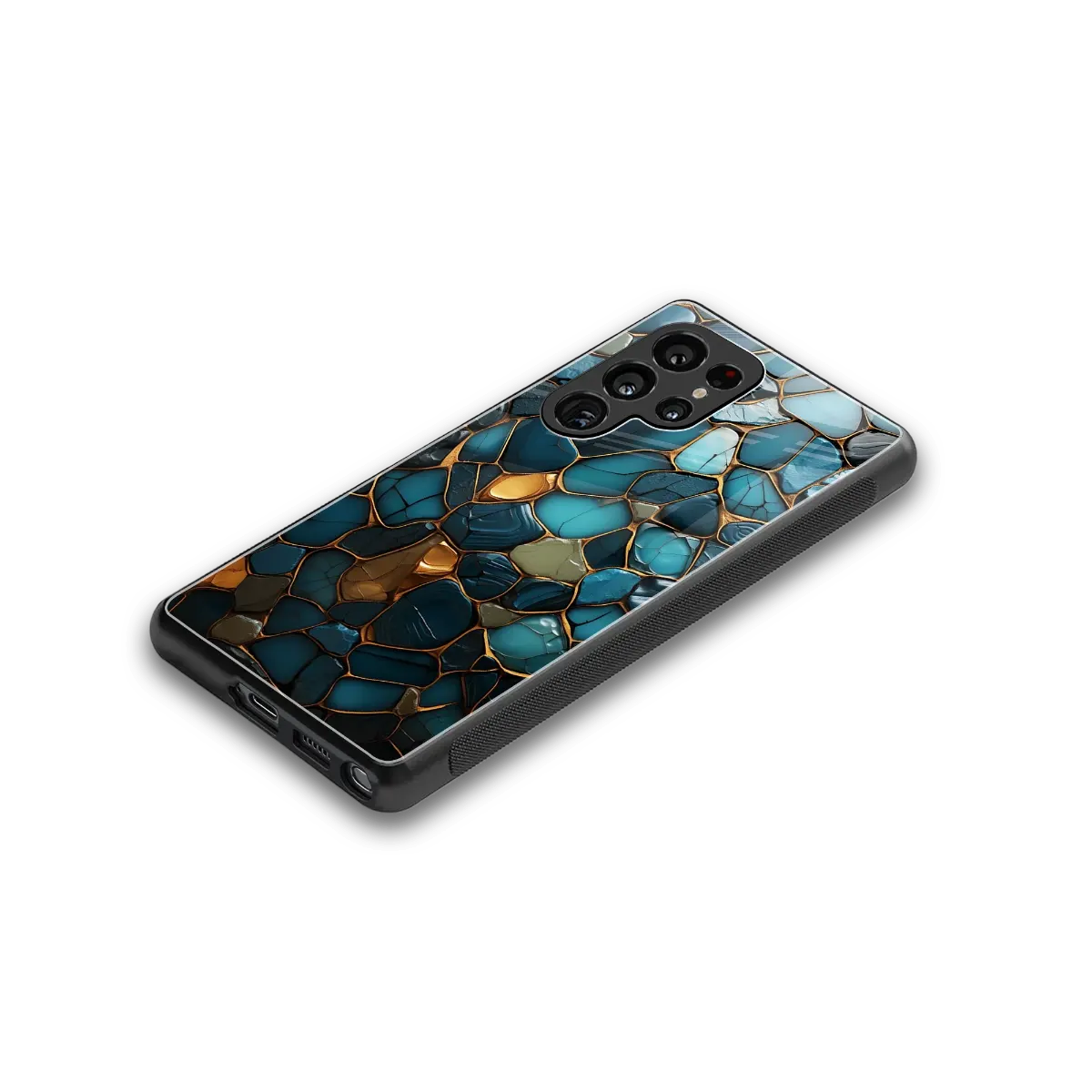 Blue Mirage stylish phone case for samsung galaxy s25 ultra | glossy glass and slim fit