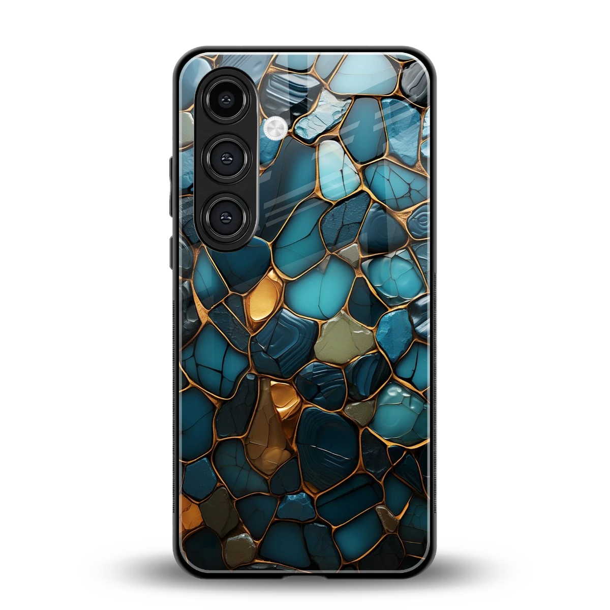 Blue Mirage back phone cover | glass case for samsung galaxy s24
