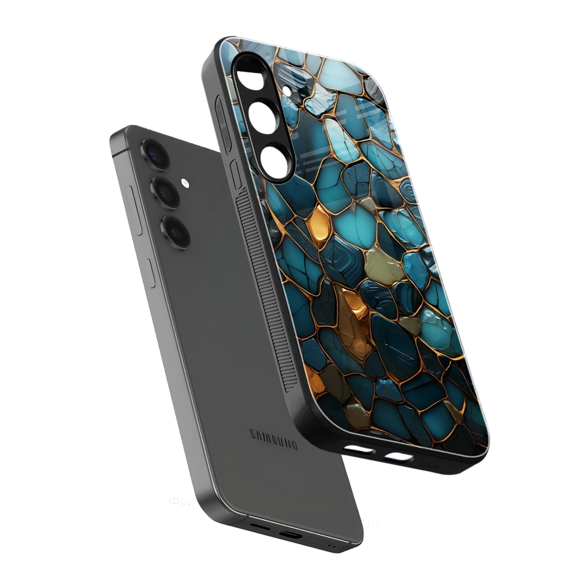 Blue Mirage sleek samsung galaxy s23 plus cover with tempered glass back and TPU edges