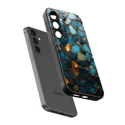 Blue Mirage sleek samsung galaxy s23 fe cover with tempered glass back and TPU edges