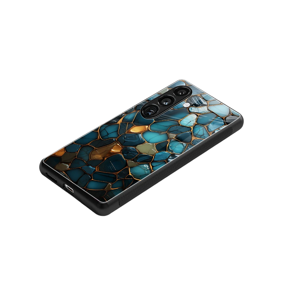 Blue Mirage stylish phone case for samsung galaxy s24 | glossy glass and slim fit