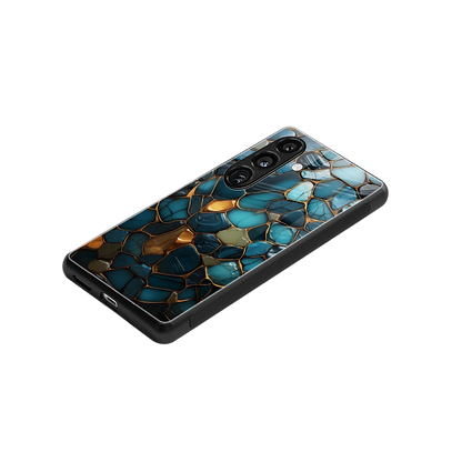 Blue Mirage stylish phone case for samsung galaxy s24 | glossy glass and slim fit