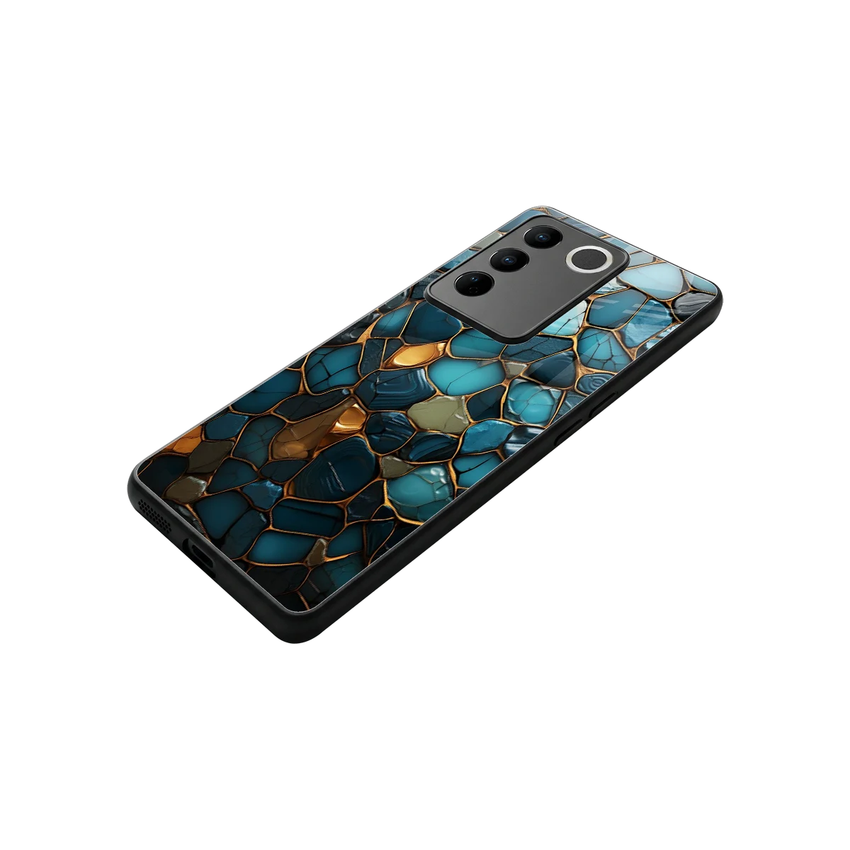 Blue Mirage stylish phone case for vivo v27 5g | glossy glass and slim fit