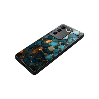 Blue Mirage stylish phone case for vivo v27 5g | glossy glass and slim fit