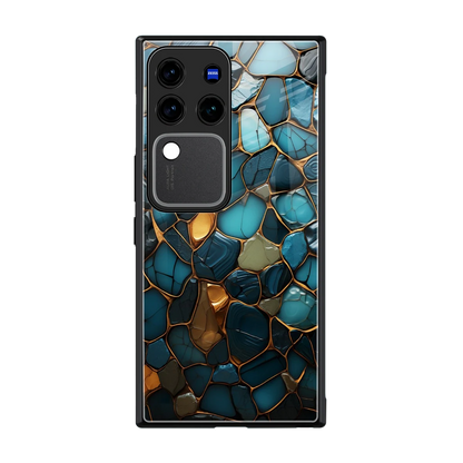 Blue Mirage back phone cover | glass case forvivo v30 pro