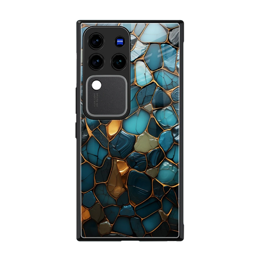 Blue Mirage back phone cover | glass case forvivo v30 pro