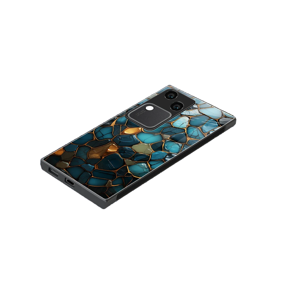 Blue Mirage stylish phone case for vivo v30 | glossy glass and slim fit