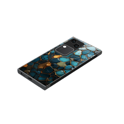Blue Mirage stylish phone case for vivo v30 | glossy glass and slim fit