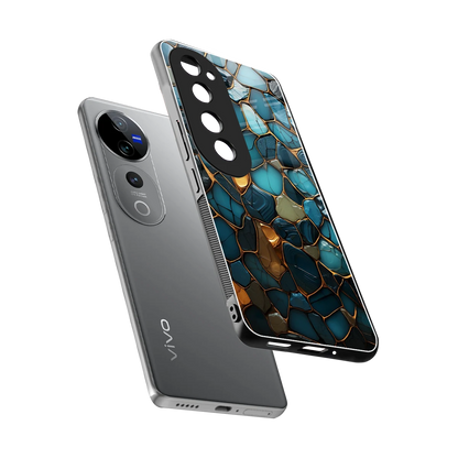 Blue Mirage sleek vivo v40 pro cover with tempered glass back and TPU edges