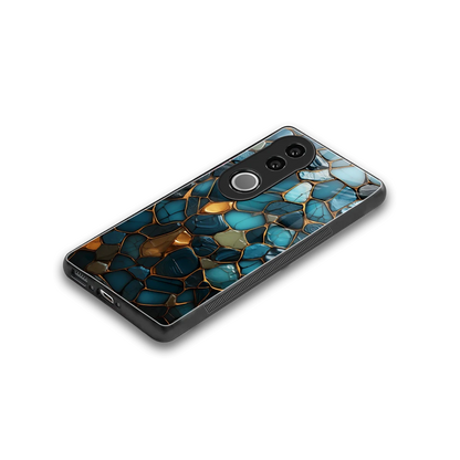 Blue Mirage stylish phone case for vivo v50 | glossy glass and slim fit