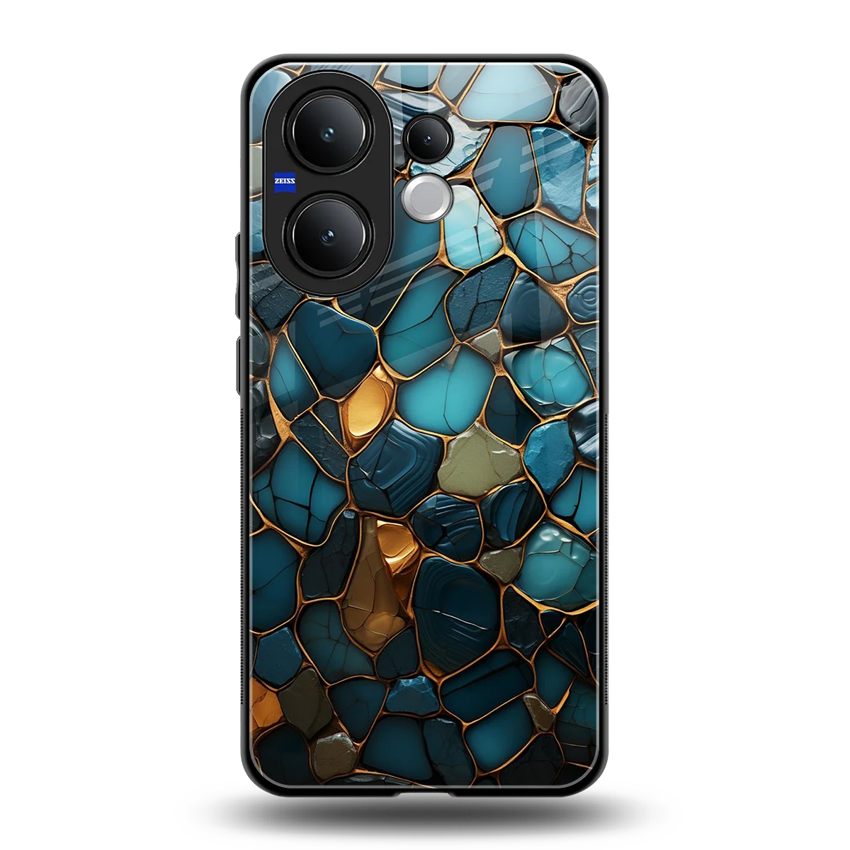 Blue Mirage back phone cover | glass case for vivo v60