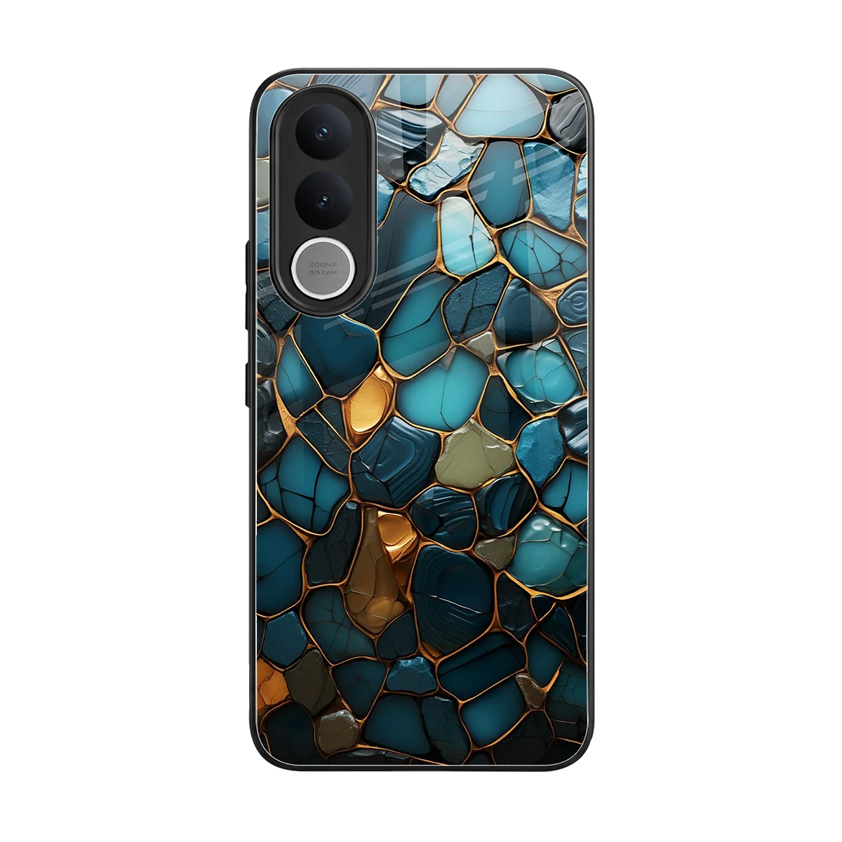 Blue Mirage back phone cover | glass case for vivo v70 fe