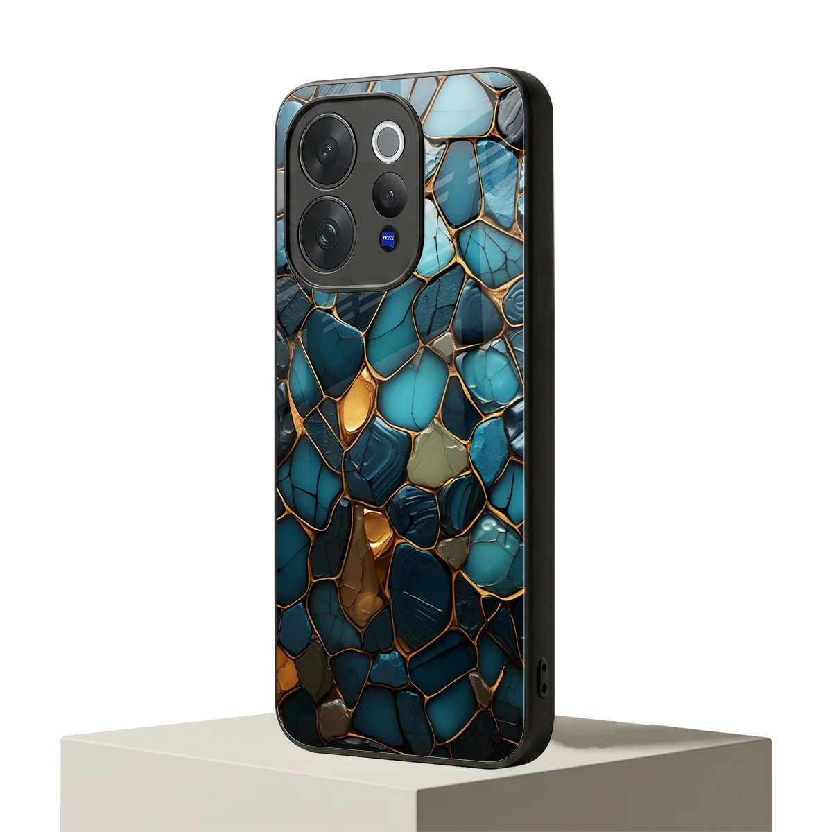 Blue Mirage vivo v70 elite mobile cover | shockproof glass phone case
