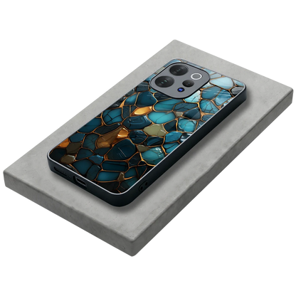Blue Mirage stylish phone case for vivo v70 | glossy glass and slim fit
