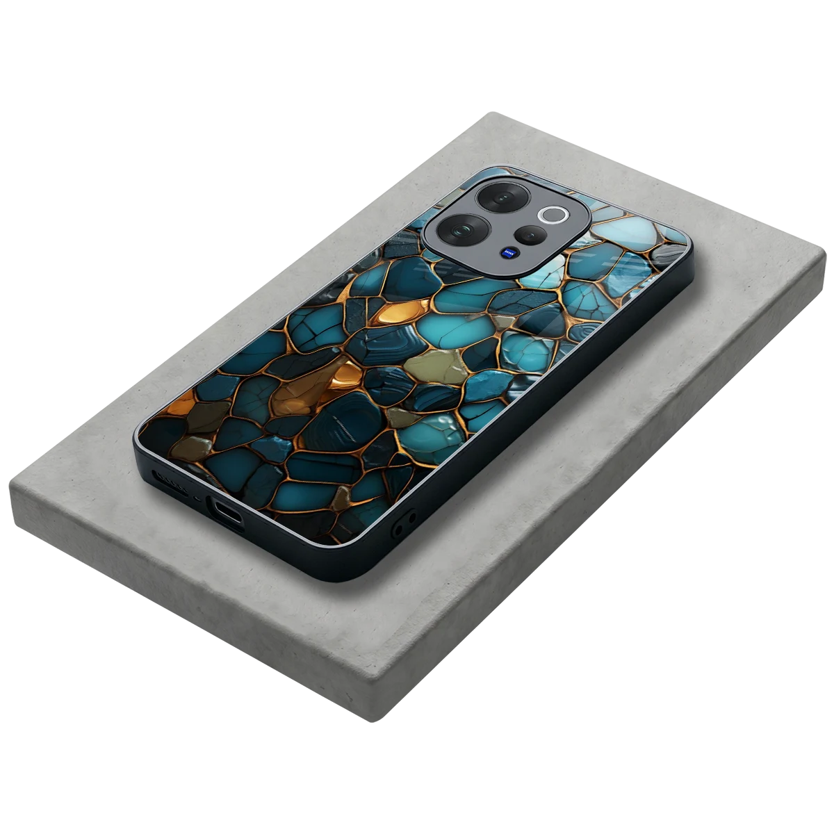 Blue Mirage stylish phone case for vivo v70 elite | glossy glass and slim fit