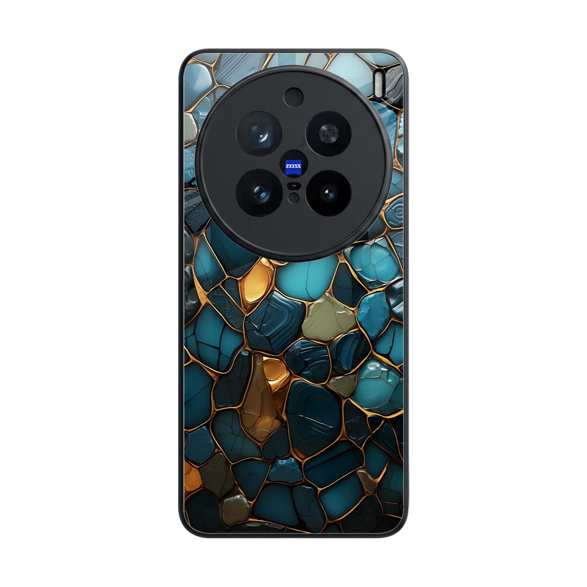 Blue Mirage back phone cover | glass case for vivo x200 pro