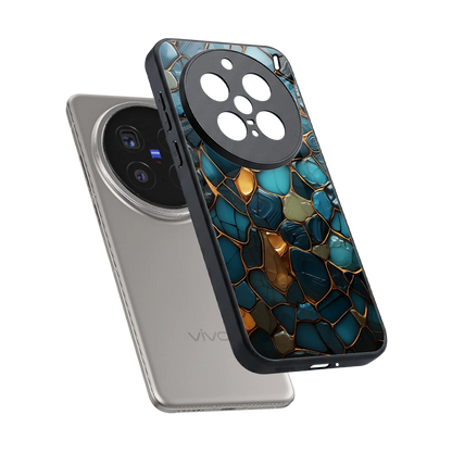 Blue Mirage sleek vivo x200 pro cover with tempered glass back and TPU edges