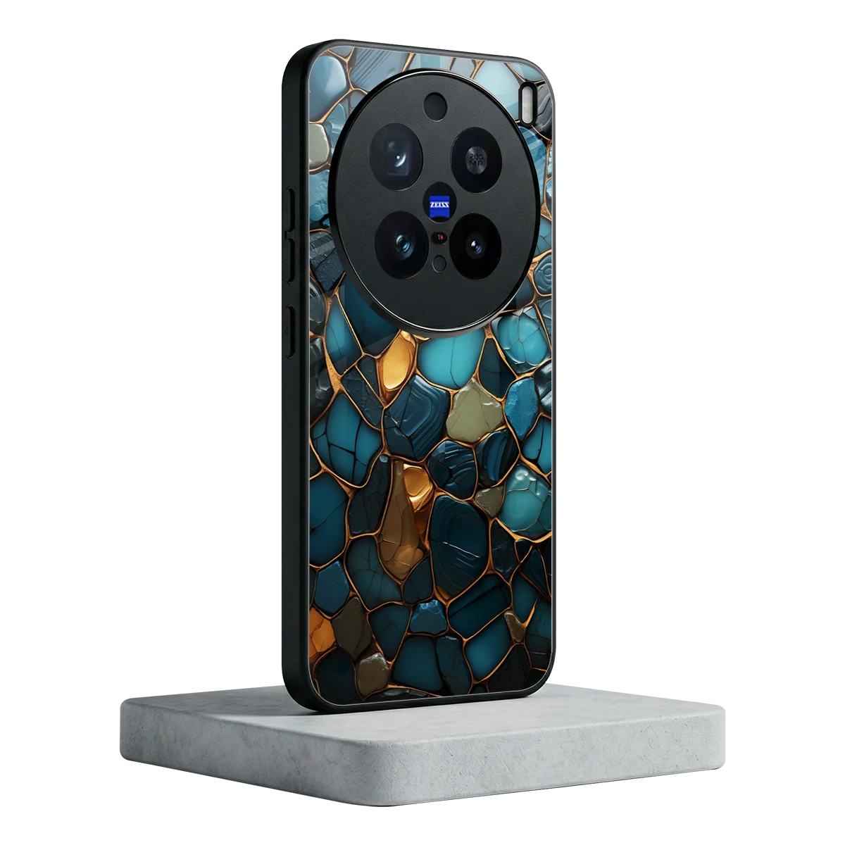 Blue Mirage vivo x200 pro mobile cover | shockproof glass phone case