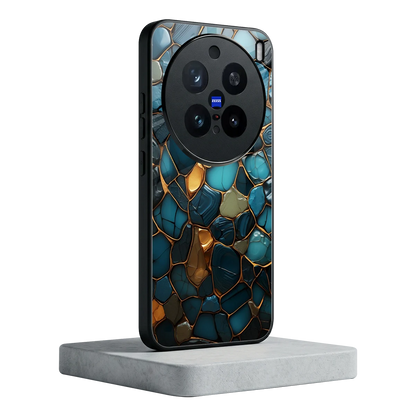 Blue Mirage vivo x200 pro mobile cover | shockproof glass phone case