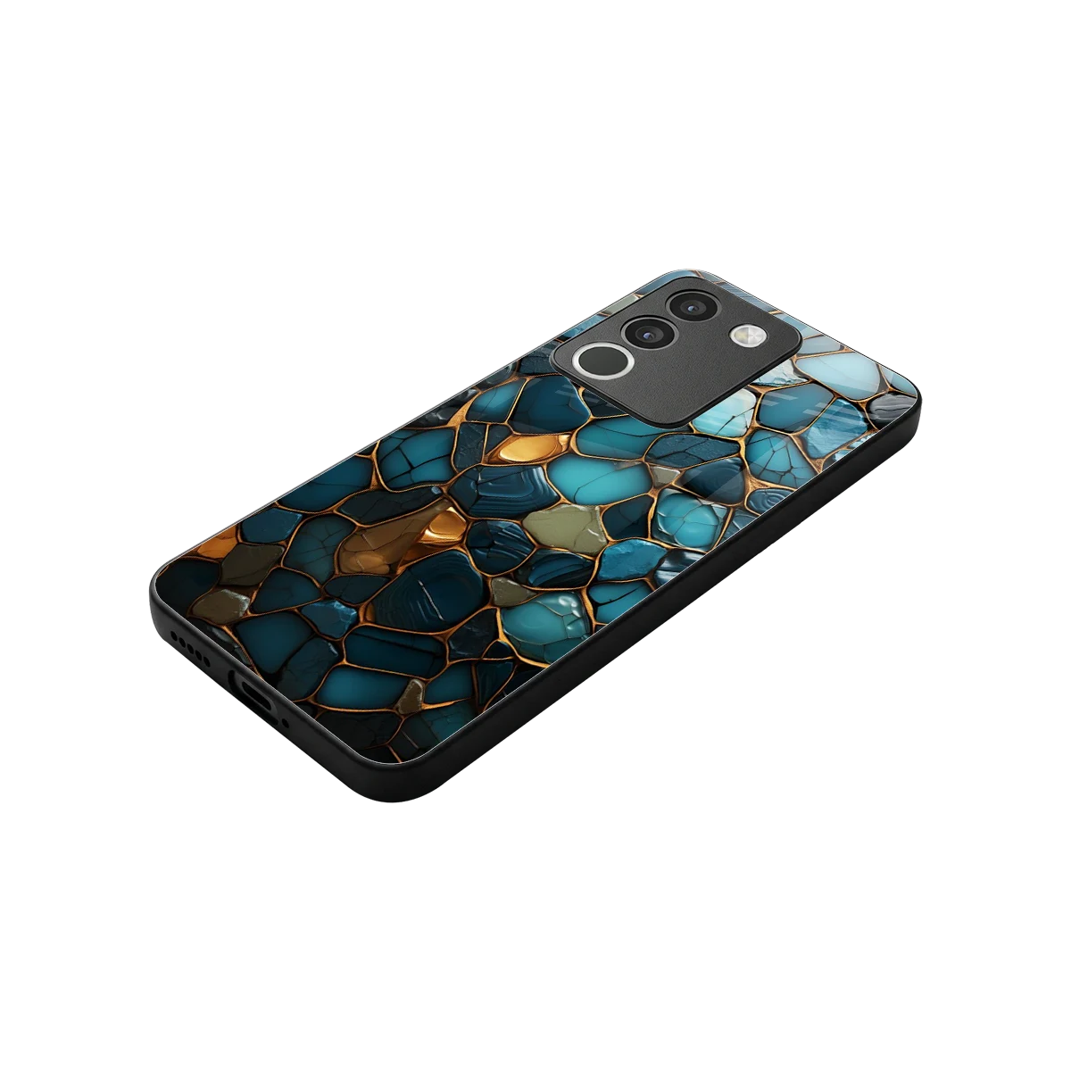 Blue Mirage stylish phone case for vivo y200 5g | glossy glass and slim fit