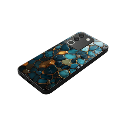 Blue Mirage stylish phone case for vivo y200 5g | glossy glass and slim fit