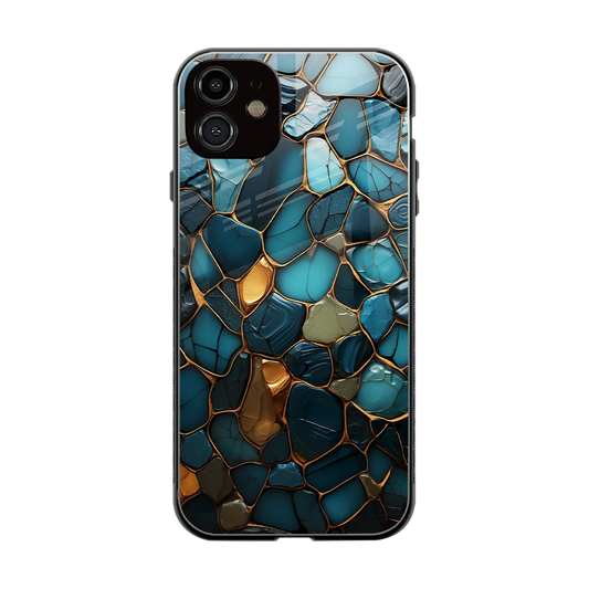 Blue Mirage back phone cover | glass case for iphone 12