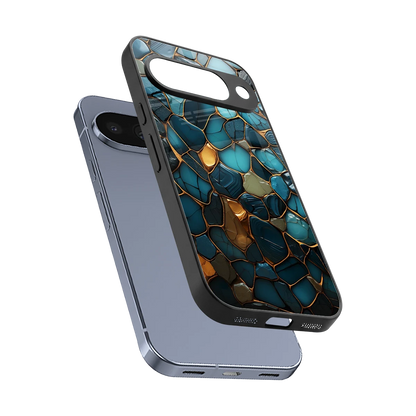 Blue Mirage sleek google pixel 10 cover with tempered glass back and TPU edges