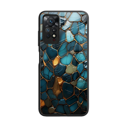 Blue Mirage back phone cover | glass case for redmi note 11 pro